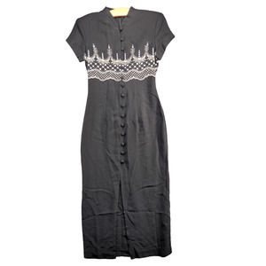 Fredericks of Hollywood Women's Dress Black Size 5/6 Acetate Rayon Vintage USA